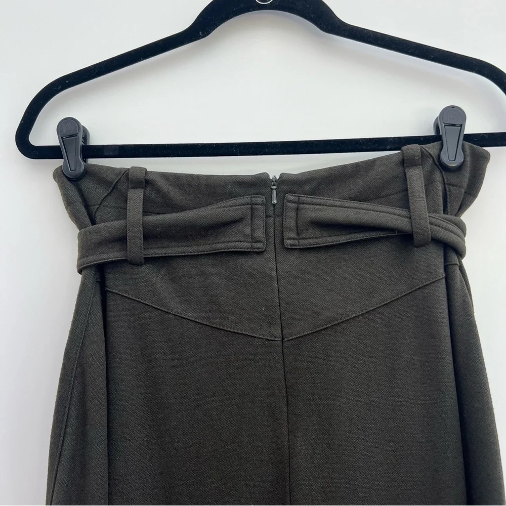 Vince Olive Green Wool Blend Midi Skirt
